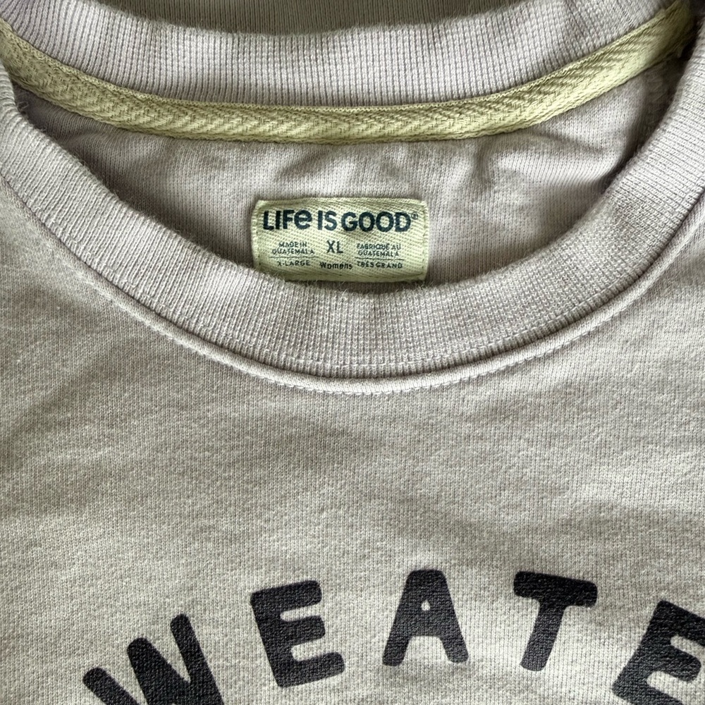 Life Is Good Sweater Weather Cat Crewneck Sweatshirt Lavender - Xl View 2